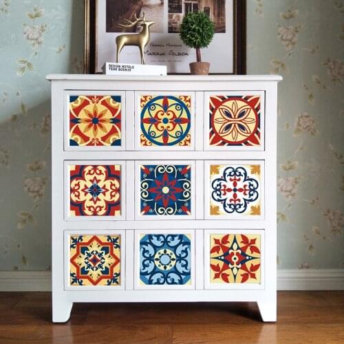 16PCS peel and Stick Tile Backsplash Self Adhesive Wall Sticker for Kitchen Wall Decor multicolor vintage simulation tiles DIY