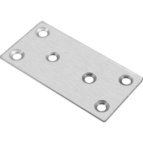 Flat Stainless Steel Repair Mending Fixing Plate Brackets,100Mmx50mm,8Pcs
