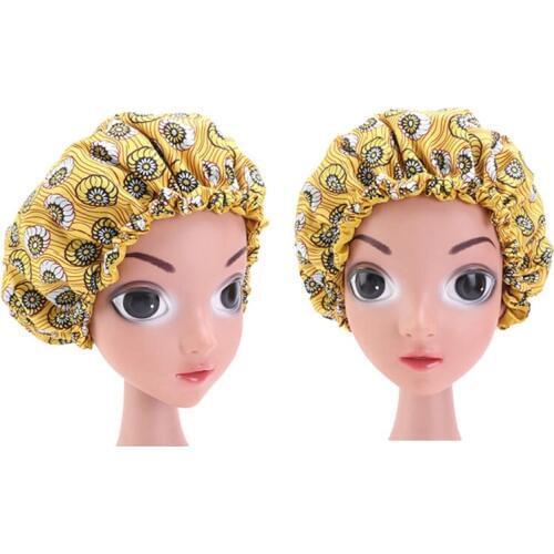 African Kids Hair Caps Print Ankara Bonnet Stain Silky Big Bonnet Children Sleep Night Cap Headwrap Hat Hair Wrap Styling Tools