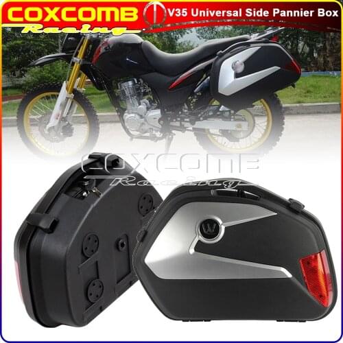 Sliver Motorbike Side Pannier Cargo 20L*2 Tail Boxes Side Case Quick Release Mounting Bracket for BMW Honda Triumph Scooter