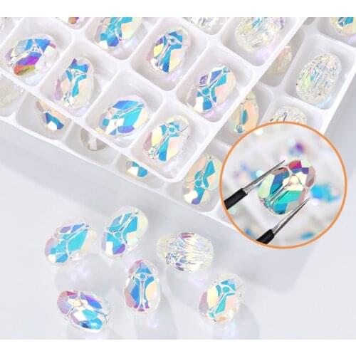 AB Color Hole Beads For Bracelets Necklace High Quality Glass Strass Crystals Rhinestones With Hole Jewelry DIY Beads Crystals