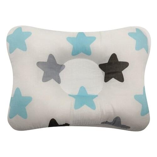 Cartoon Print Baby Shaping Pillow Newborn Anti Roll Flat Head Prevention Cushion Infant Soft Neck Support Pillows