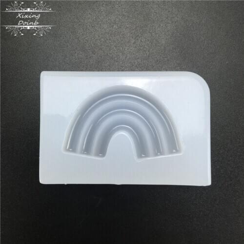 DIY rainbow shape resin mold chocolate fudge silicone mold cake decoration tool crystal drop glue making tool