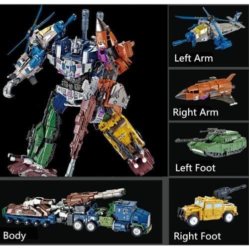 5IN1 Transformation G1 Bruticus Members ONSLAUGHT Blastoff Vortex Brawl Swindle Action Figure Alloy X9 Enlarge KO Toys For Gift