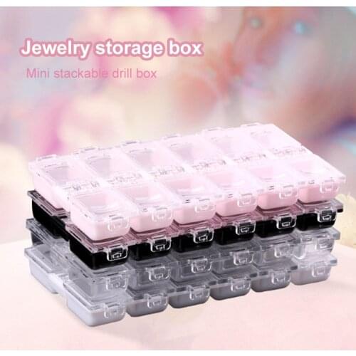 Nail Art Tools Earring Jewelry Box Rhinestone Bead Manicure Kit Holder Dried Flower Flip Cover Empty Storage Case Container 1 Pc