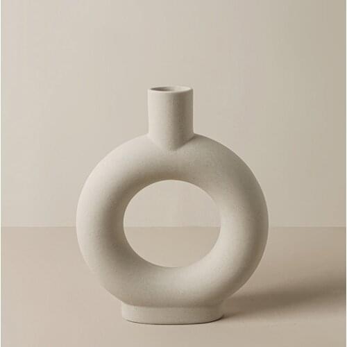 Nordic Ceramic Vase Home Decoration Decoration White Vegetarian Ceramic Flower Pot Art Vase Home Decoration Craft Gift