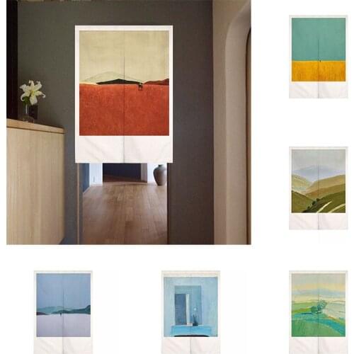 Creative Oil Panting Cloth Curtain Toilet Kitchen Partition Curtain Half Panel Hanging Curtain Decorative Hanging Curtain