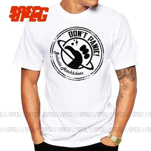 Galactic Hitchhikers Just Grate Guide To The Galaxy Mens T Shirt Vintage Print Round Collar T-Shirt 100% Cotton Gift Tees Tops