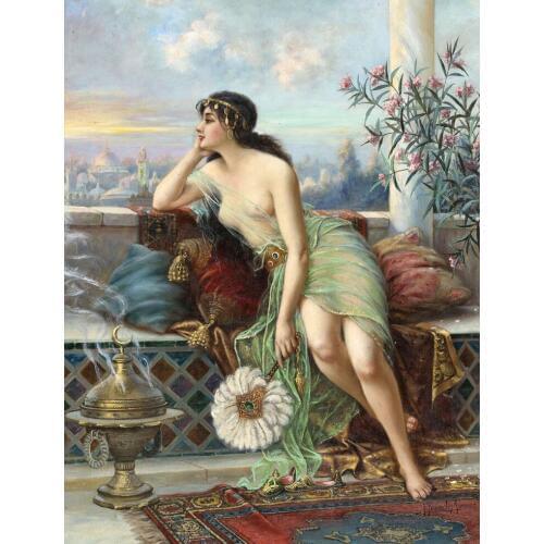 Needlework Crafts 14CT Unprinted Embroidery DIY Quality Cross Stitch Kits Reverie Sexy Young Woman People Home Decor Art