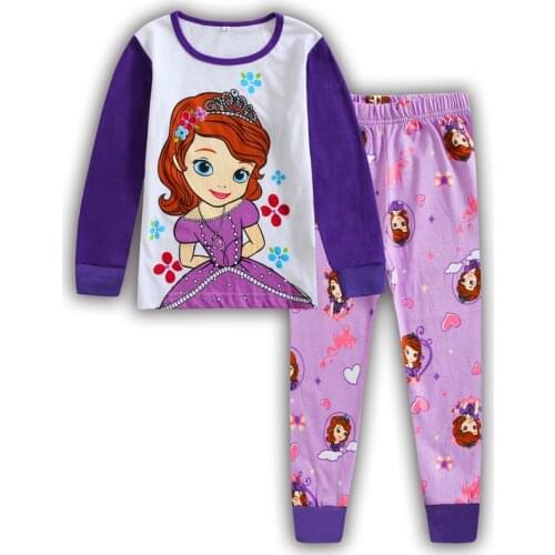 Disney Sofia Kids Pajamas Set Spring and Autumn Children Short Sleeve Sleepwear Cute Princess Boys Cartoon Clothing Nightwears