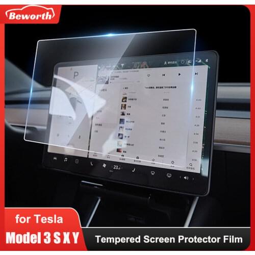 15/17inch Model3 Tesla Car Screen Protector Clear Tempered Glass 2.5D 9H Car GPS For Tesla Model 3 2021 Y S X Three Accessories