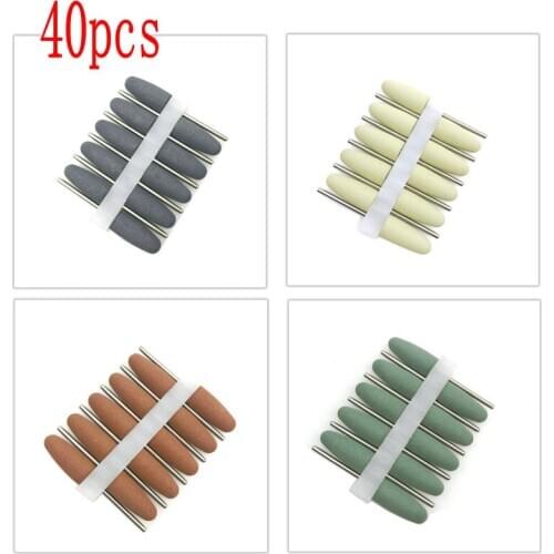 40pcs Silicone Rubber Dental Polishing Polisher Grinders Nail Drill Bits for Electric Manicure Dentist Tool