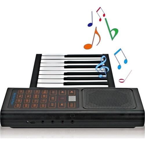 Hand Roll Portable Piano ,61 Keys Foldable Pian, Keyboard Instrument , With Stereo Speaker MIDI Bluetooth Rechargeable Styl