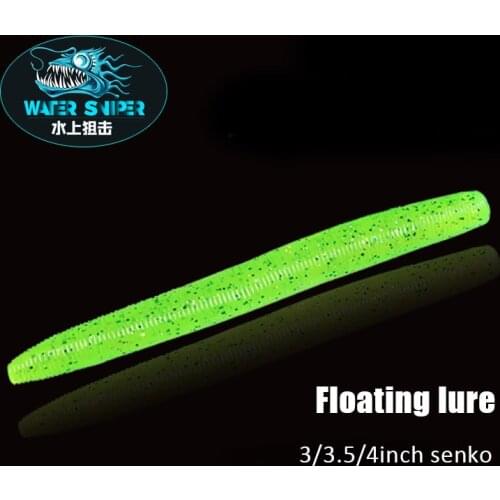 Water Sniper New 8PCS/Lot Senko Lure 75/ 87/100mm Floating Fishing Worm Artificial Soft Baits For Bass Fish Wobbler