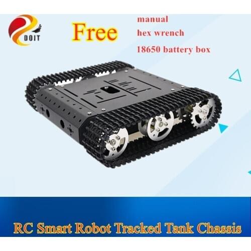 Remote Control Smart Robot Tracked Tank Chassis Metel Tank Kit with Dual DC Motor Aluminum Alloy Frame for Arduino DIY TC100