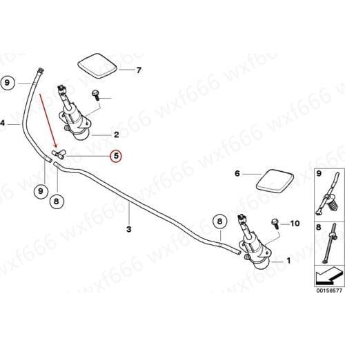 Headlight spray pipe joint Three-way interface Suitable for E71 3.0 4.0b mw4.5 2008-2014 Sub-accessory Tee Sprinkler pipe joint