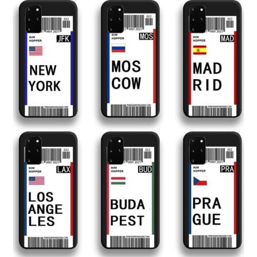 World Country Label Air Tickets Phone Case For Samsung Galaxy S21 Plus Ultra S20 FE M11 S8 S9 plus S10 5G lite 2020