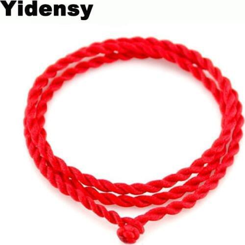 Yidensy 5 pcs/lot Fashion Simple Red Black Rope Bracelets Long Wrap Braided Cord Thread Bracelet for Women Men Lucky Jewelry