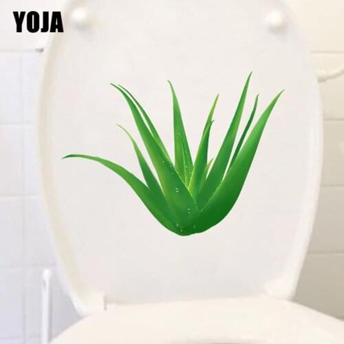 YOJA 20.4*15.4CM Water Droplets Aloe Creative WC Toilet Seat Stickers Home Room Decor Wall Decal T1-0880