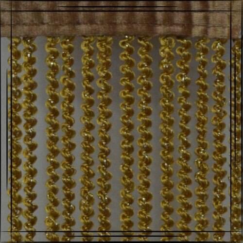 Gülpınar Curtain Mustard Silver Lurex Curling Rope Curtain