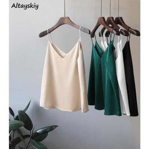 Camis Women Comfort Loose Summer Solid Simple Ins Hot Sale Students Holiday Elegant Aesthetic All-match Leisure Prevalent Female