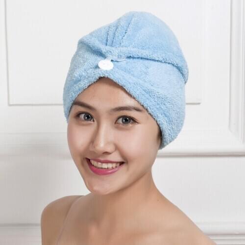 Women Hair Drying Towel Cap Coral Velvet Makeup Cosmetic Cap Lady Girl Quick Dry Bath Head Wrap Absorb Water Hat Hair-drying Cap