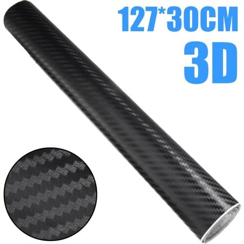 1pc 127x30CM Black Car Interior Panel 3D Carbon Fiber Vinyl Wrap Sticker Film DIY Accessories