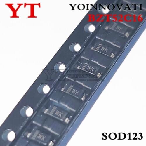100pcs/lot BZT52C16 52C16 WK SOD123 IC New original
