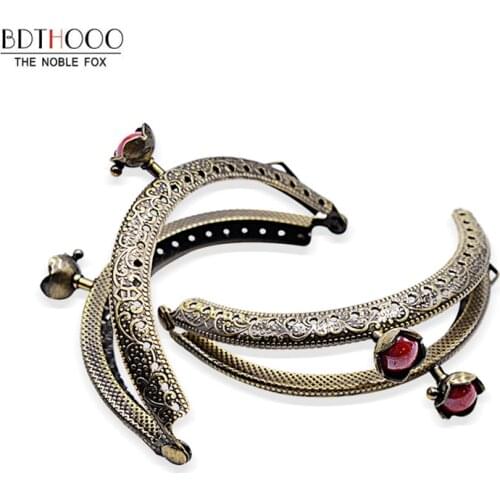 5pcs/lot 8.5cm Metal Frames Lotus Flower Head Purse Frames Kiss Clasp Clutch Bags Part Diy Metal Clasps Coin Purse Frames Handle