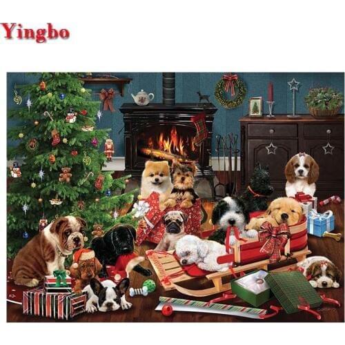 Full square diamond embroidery accessories diamond painting Christmas puppies cross stitch diamond mosaic rhinestone decor