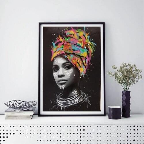 Diamonds Embroidery Handmand DIY Diamond painting 5D Full Drill mosaic Graffiti African Girl Watercolor African Woman EE845