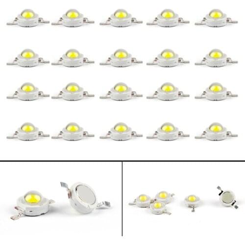 Artudatech 20Pcs 5W LED White Beads Lamp Diodes High Power Epistar Chip Bulb Diode Light 6000-6500K