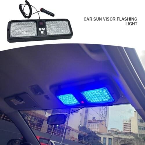 RCL Red Blue 86 LED Sun Visor Emergency Strobe Lights 12 Flash Modes Hazard Police Warning Light For Law Enforcement Vehicle