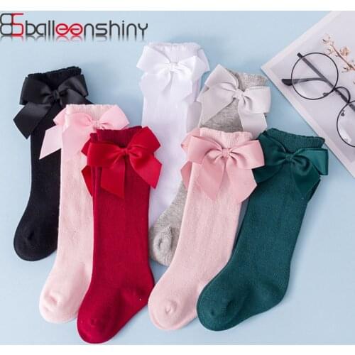 Balleenshiny Baby Girls Socks Autumn Winter Toddler Bowtie Socks Kids Casual Baby Clothing Newborn Accessories Infant Socks