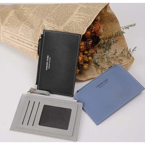 Ladies mini wallet credit card multi-card bag fashion PU function zipper ultra-thin storage box student ladies coin purse