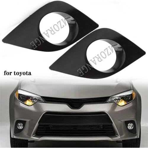 Front Lower Bumper fog lights cover for Toyota Corolla(Eco,Eco Plus,L,LE) Pre-facelift 2014-2016 Hole Grilles Trim Foglight