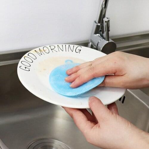 Kitchen Dishwashing Sourcing Pad Decontamination Pot and Bowl Cleaning Brush Anti Hot Table Mat Multifunctional Silicone Brush