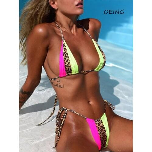 Leopard String Swimming Suit for Women Bikini Set Sexy 2021 Bikini Sexy Swimwear Bathing Suit Women
