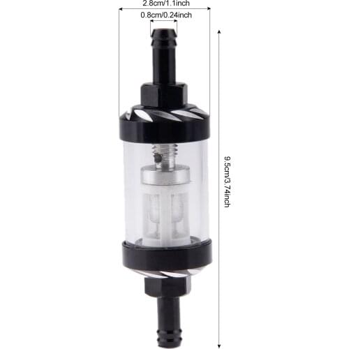 Mgoodoo 1PC 8mm Universal 9.8*2.8CM Petrol Gas Fuel Filter Cleaner For Motorcycle Pit Dirt Bike ATV Aluminium 8mm Fuel Filter