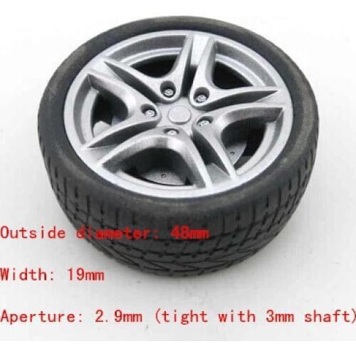 Simulation 48mm wheel hub rubber tires wheels toy DIY model accessories free shipping