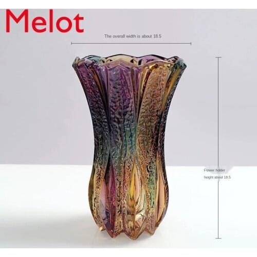 Fashion Luxurious Color Glass Crystal Vase European Style Artistic Living Room Furnishings Domestic Ornaments
