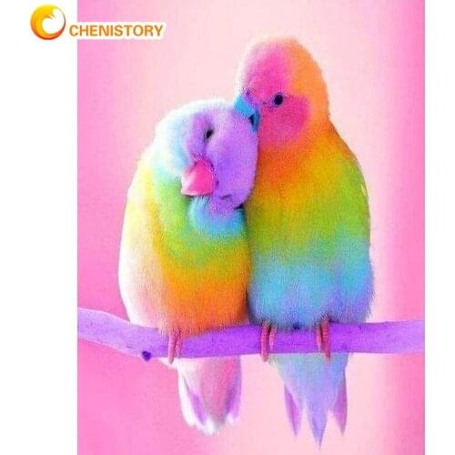 CHENISTORY 5D Diy Square Drill Diamond Painting Kit Cross Stitch Parrot 3D Diamond Art Embroidery Animal Diamond Mosaic Decor