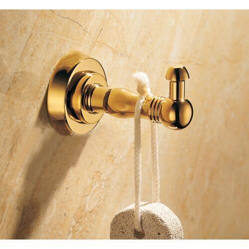 Wall Mounted Golden Brass Bathroom Robe Hook GB009c