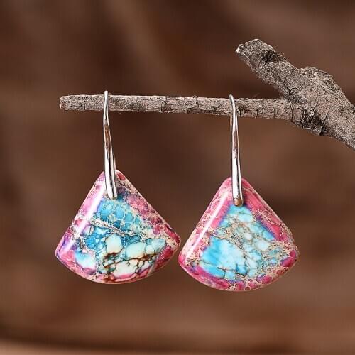 New Exclusive Earrings for Women Stone Teardrop Dangle Earring Colorful Earring Jewelry Wholesale