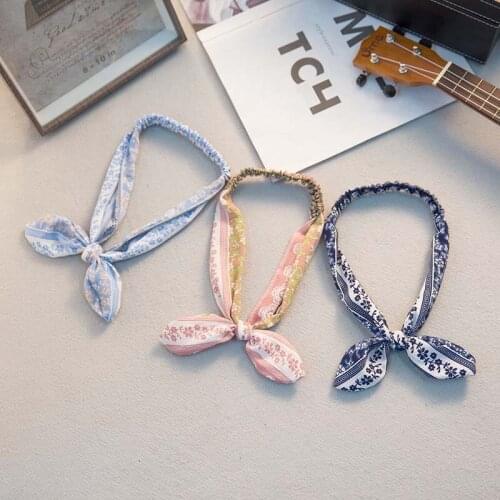 Girls Rabbit Ears Iron Wire Hair Hoop For Women Turban Hairband Scrunchie Women Girls Bow Headband Hair Head Band Accessories