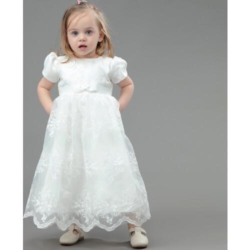 Baby Girls Dresses Kids Long Christening Gown Vestidos Infantis Princess Party Embroidery Lace Dress for Newborn Baptism dress