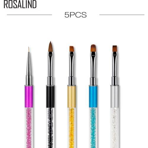 ROSALIND Nail Brush Gel Polish Manicure Brushes Acrylic UV Painting Drawing Crystal Pen Tips Tools Nail Art Acrylic Nail Brushes