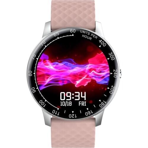 SUNROAD New Smart Full-touch Screen Waterproof Women Watch Incoming Call Calories Stopwatch Heart Rate Alarm Wristwatch