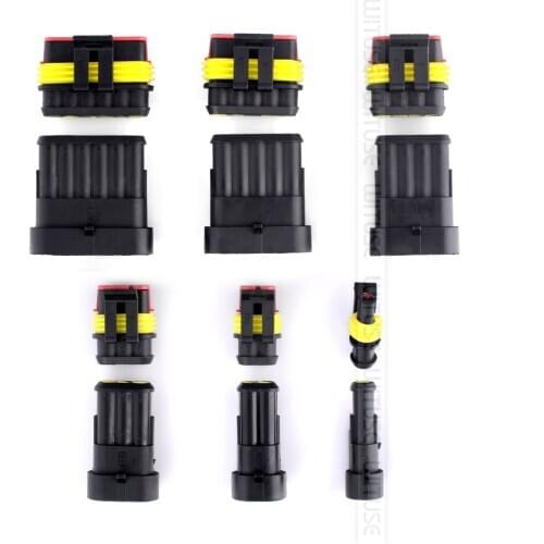 TSLEEN 1/2/3/4/5/6 Pin Female Male Way Super Seal IP68 Waterproof Cable Automotive Electrical 5/10 Sets Wire Connector Auto Plug