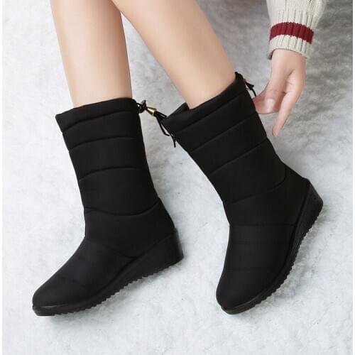 Winter Women Boots Ankle Boots Down Snow Boots Waterproof Tassel Winter Shoes Women Warm Fur Black Boots Female